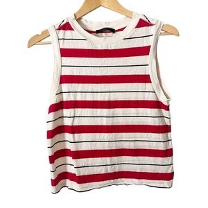 All Saints Imogen Striped Red Black Chalk‎ Tank Top Size Medium